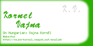 kornel vajna business card