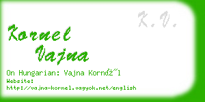 kornel vajna business card